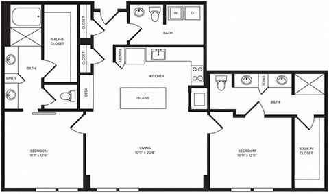 B6(1) floor plan at Windsor Turtle Creek, Dallas, TX